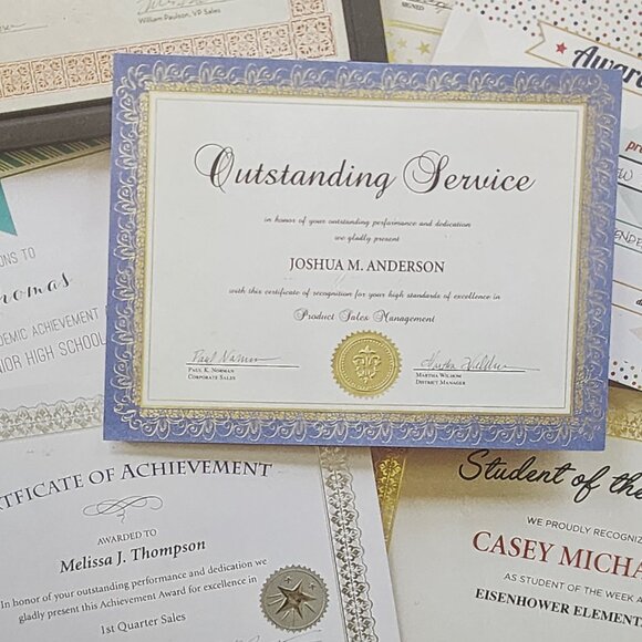 Gartner Studio Gold Foil Double Motif Printable Most Printers 15ct Certificates - Picture 13 of 16